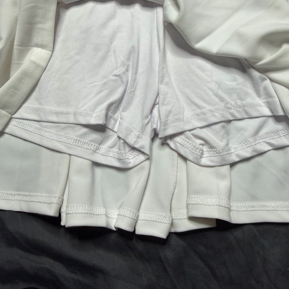 Indero White Pleated Tennis Skort with Elastic Waistband (0014) - Picture 5 of 5